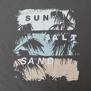 Sun Salt Sand Women's Teens T-shirt Size 14Y/L-XL Grey Stretch Beach Tropical